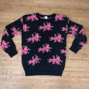 Navy Floral Longsleeve Sweater